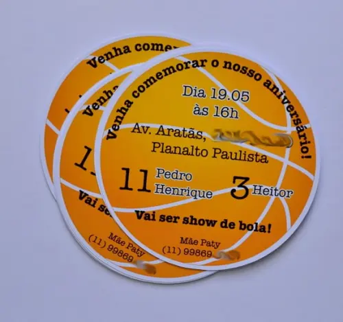 Convite Bola de Basquete sem Envelope