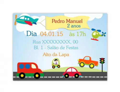 Convite Digital Meios de Transporte