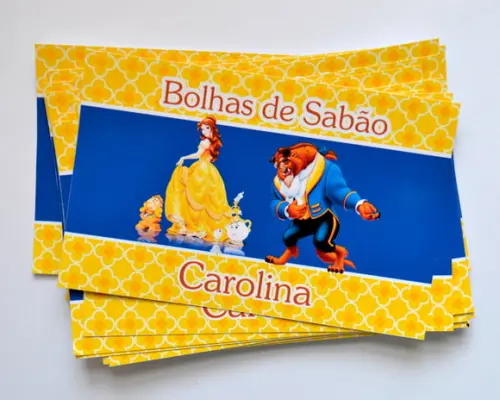 Adesivo para Bolha de Sabão a Bela e a Fera