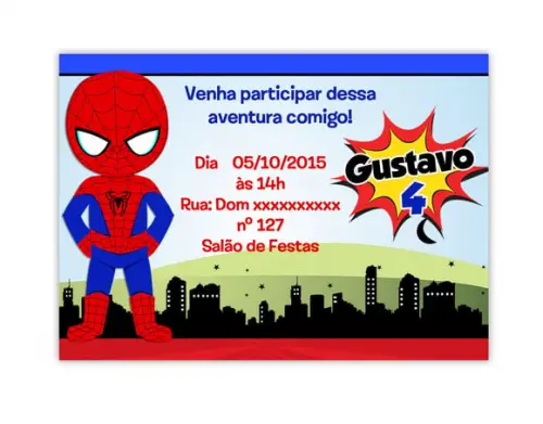 Convite Digital Homem Aranha