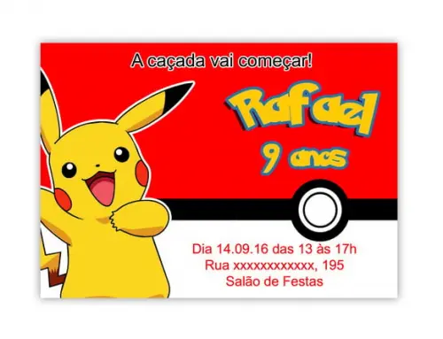 Convite Digital Pokémon
