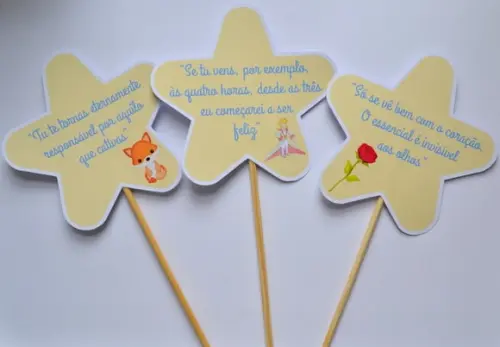 Palitões Decorativos Pequeno Príncipe - 10 Unidades