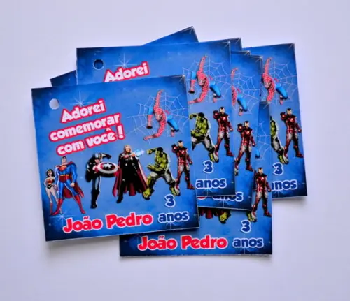 Tag lembrancinha Super Heróis