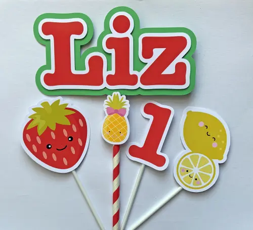 Kit Festa Personalizada Frutinhas | Decoração Infantil Delicada