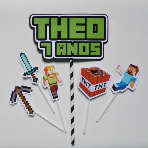 Kit Festa Minecraft Personalizado | Decoração Gamer Infantil