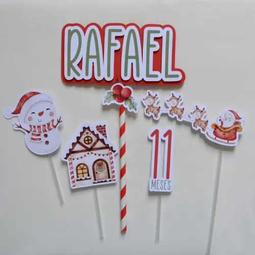 Kit Festa Natalino Mesversário Personalizado | Bebê Natal