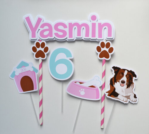Topo de Bolo Cachorrinho Personalizado | Festa Infantil