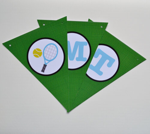Bandeirola Personalizada com Nome Tema Jogo de Tênis