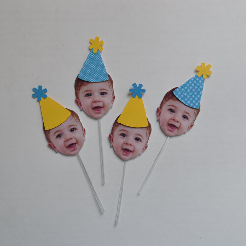 Topper de Doce Rostinhos Personalizado para Festa Infantil