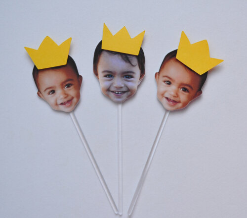 Topper de Doce Rostinhos Personalizado para Festa Infantil