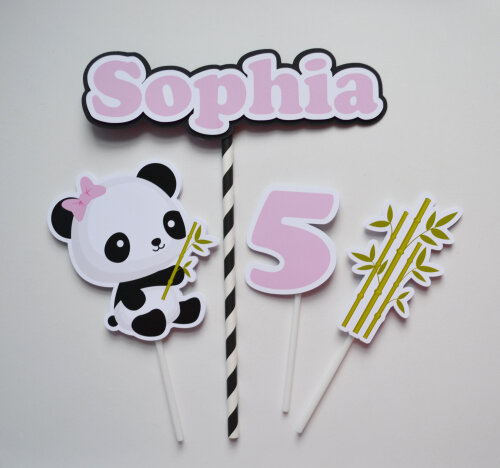 Topo de Bolo Urso Panda