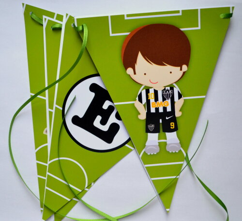 Bandeirolas Futebol Personalizadas para Festa Infantil