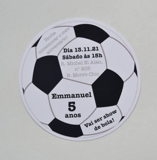 Convite personalizado bola de Futebol