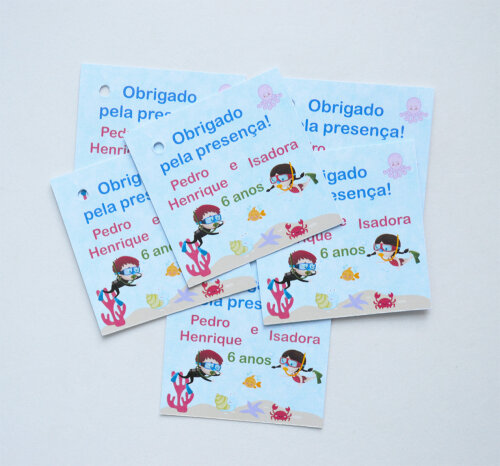 Tag lembrancinha Mergulhador