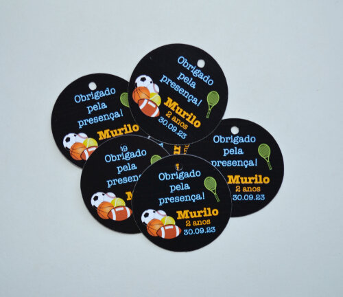 Tag Personalizada Lembrancinha Bolas Esportivas | Festa Esporte