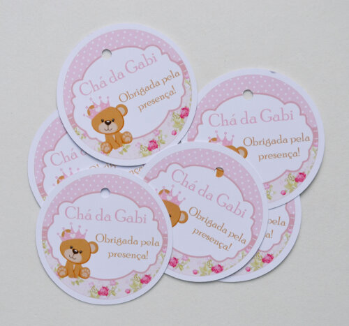 Tag Personalizada Lembrancinha Ursinha Princesa Infantil