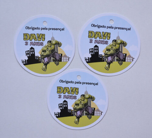 Tag lembrancinha Hulk