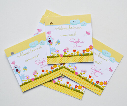 Tag Lembrancinha Jardim Personalizada para Festa Infantil