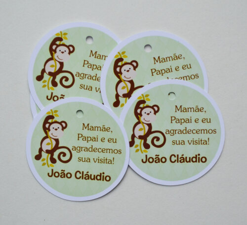 Tag Lembrancinha Maternidade Macaquinho
