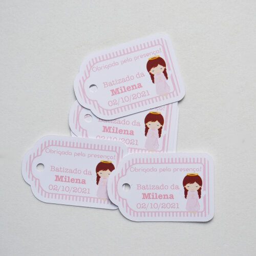 Tag Personalizada para Lembrancinha de Batizado | Elegante