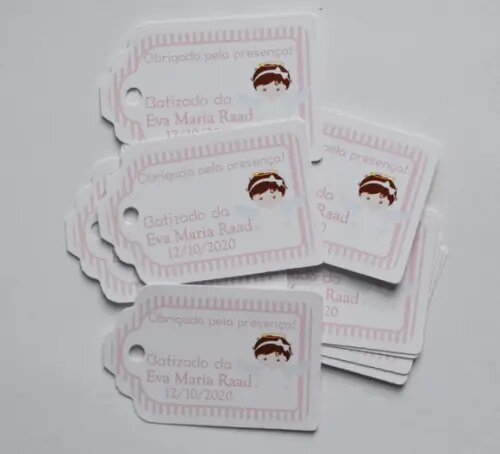 Tag Personalizada para Lembrancinha de Batizado | Elegante