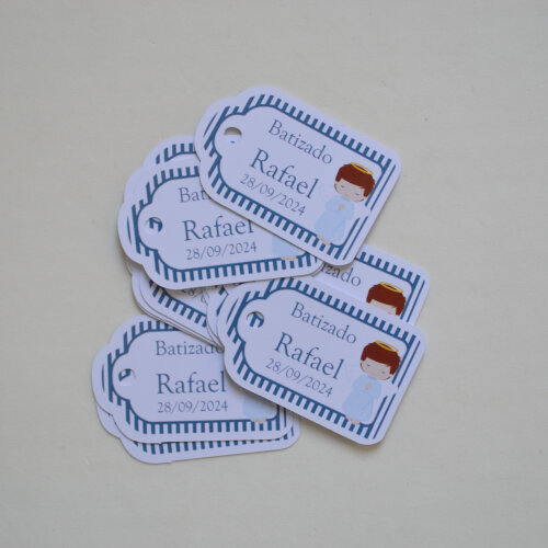 Tag Personalizada para Lembrancinha de Batizado | Elegante