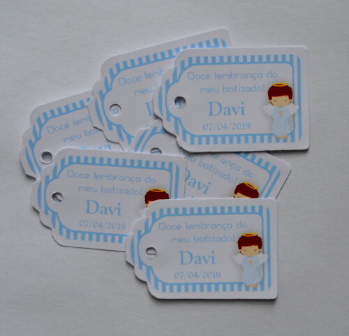 Tag Personalizada para Lembrancinha de Batizado | Elegante