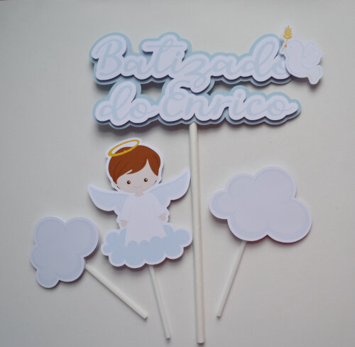 Topo de Bolo Batizado Personalizado | Decoração Religiosa