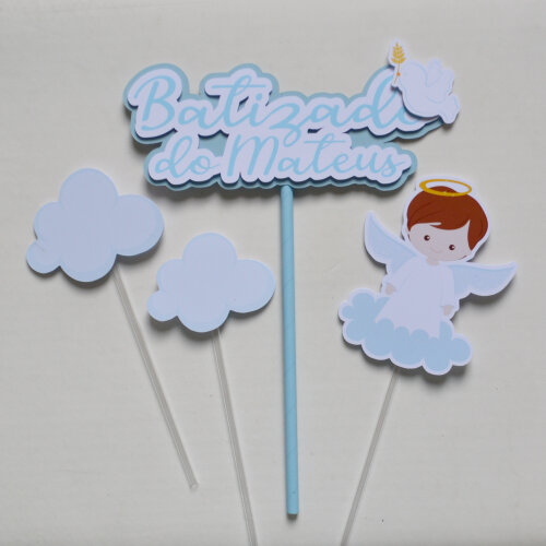 Topo de Bolo Batizado Personalizado | Decoração Religiosa
