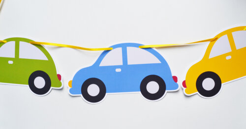 Varal Decorativo Carrinhos | Festa Infantil Tema Transporte