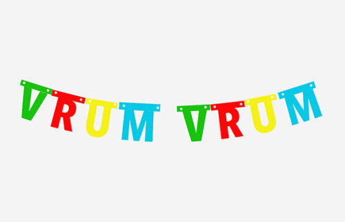 Varal Decorativo Vrum Vrum Carrinhos para Festa Infantil