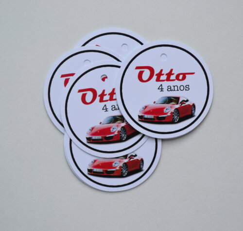 Tag lembrancinha Carros Esportivos Porche