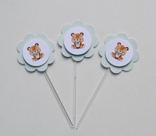 Topper de Doce Ursinho Personalizado para Festa Infantil