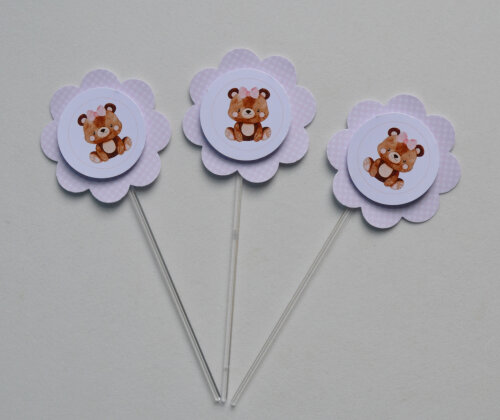 Topper de Doce Ursinho Personalizado para Festa Infantil