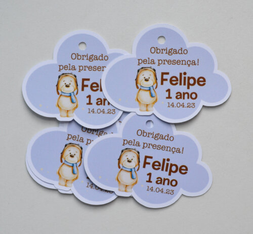 Tag lembrancinha Ursinho Aviador