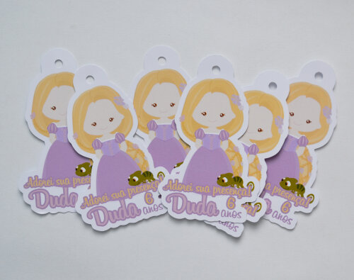Tag Lembrancinha Rapunzel Personalizada | Festa Infantil