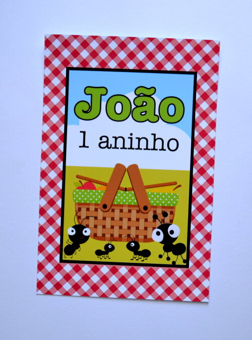 Quadrinho de Mesa Picnic Personalizado para Festa