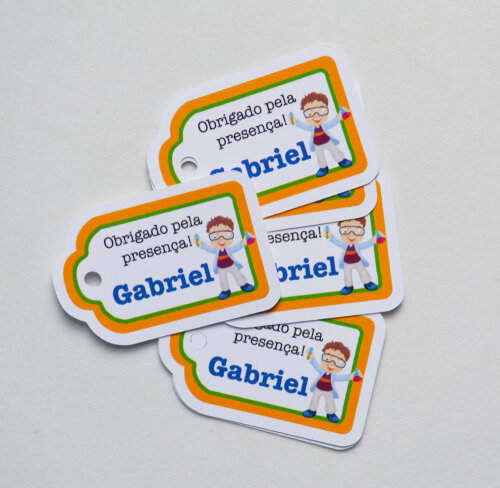 Tag lembrancinha Cientista