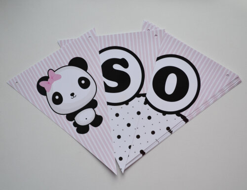 Bandeirolas Panda Rosa