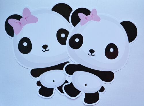 Apliques Panda Rosa  decoração de Parede ou Painel