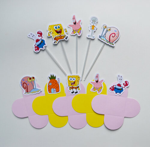Bob Esponja Forminha e Topper de doce