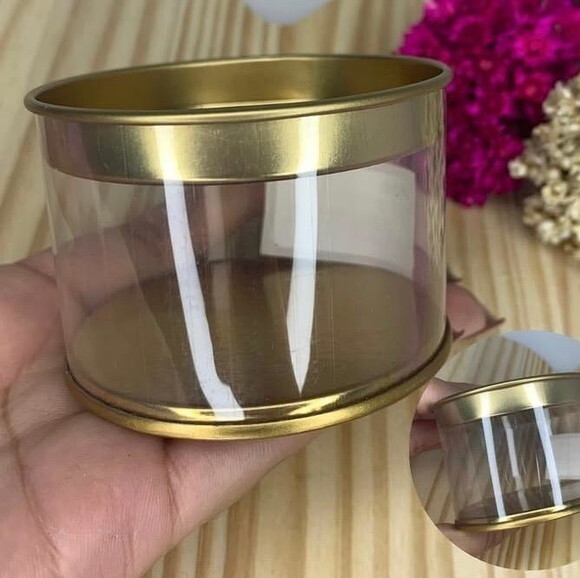 Lata de Acetato com Tampa Dourada