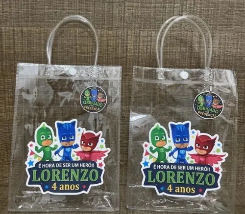 Sacola Plástica com Botão Personalizada