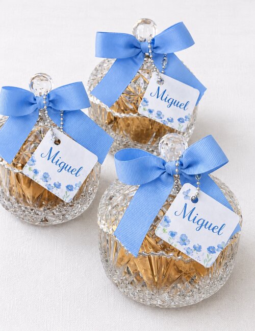 Mini bomboniere de vidro personalizada