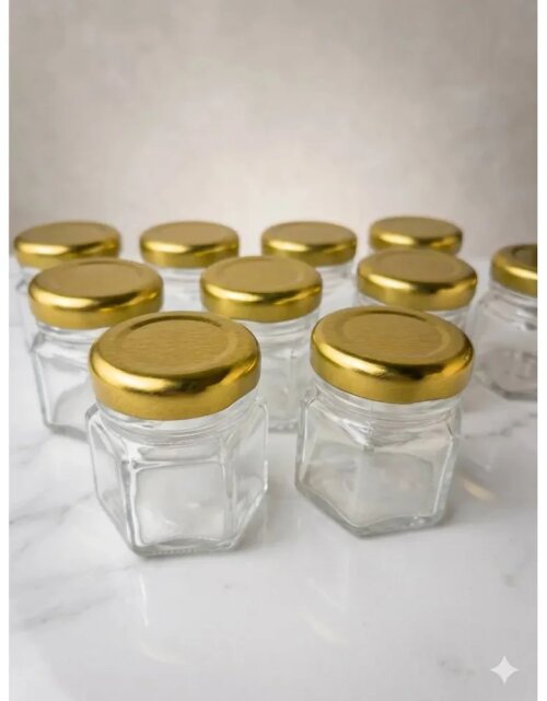 Pote de vidro sextavado 40 mls