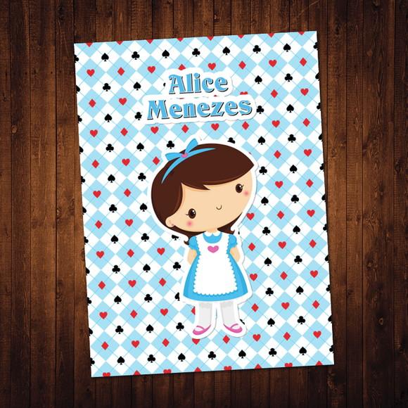 Alice / Adesivo Capa Caderno