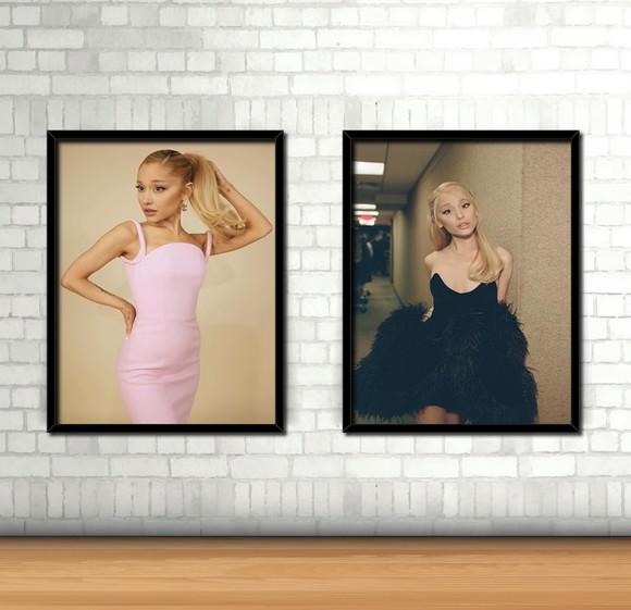 Ariana Grande / Kit 2 Quadros / 20x30cm / Vidro