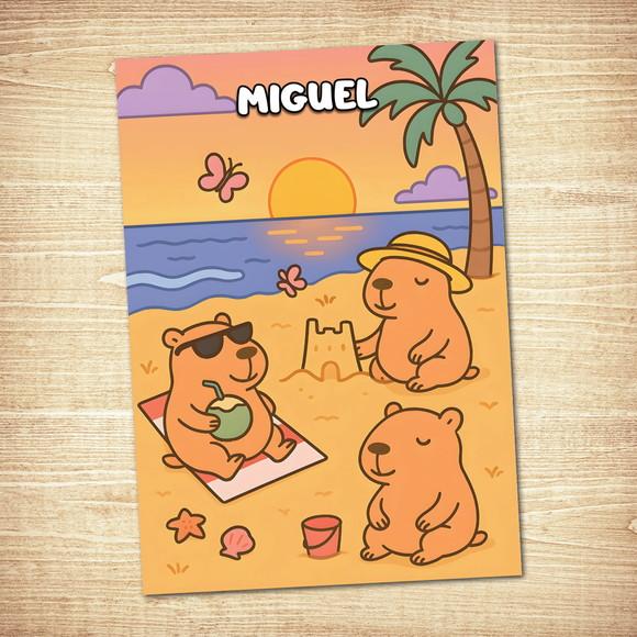Capivara / Adesivo Capa Caderno / A4