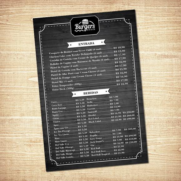 Cardapio Personalizado - Hamburgueria (Arquivo Digital)