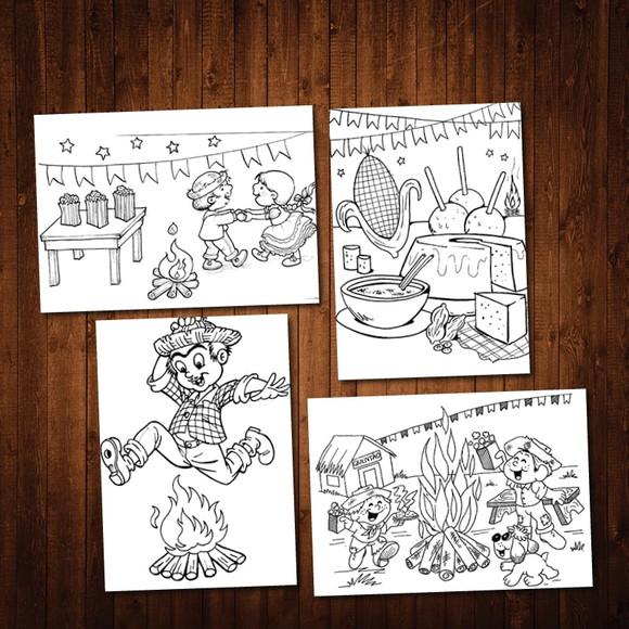 Festa Junina / Livro de Colorir / Estilo Bobbie Goods